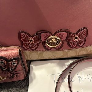 Coach Tilly Top Handle In Signature Canvas With Butterfly Applique PRISTINE